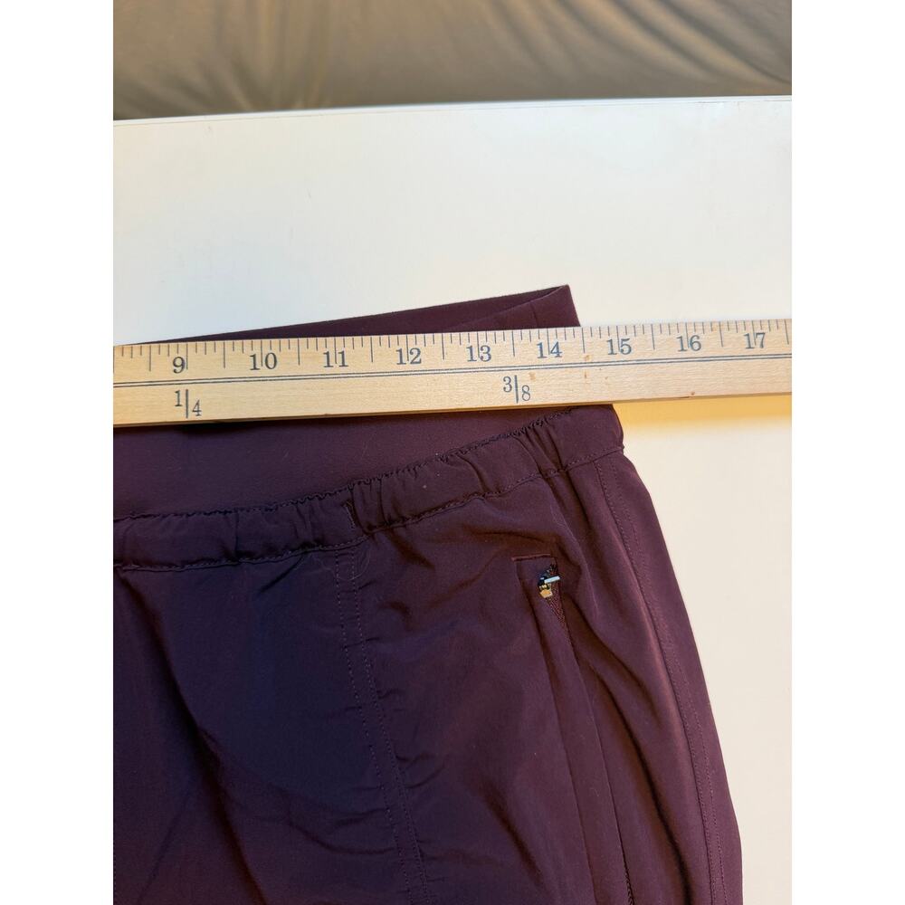 Athleta Attitude Lined Pants Womens 8 Tall Ruched Burgundy Athletic Jogger Dance - Picture 11 of 13